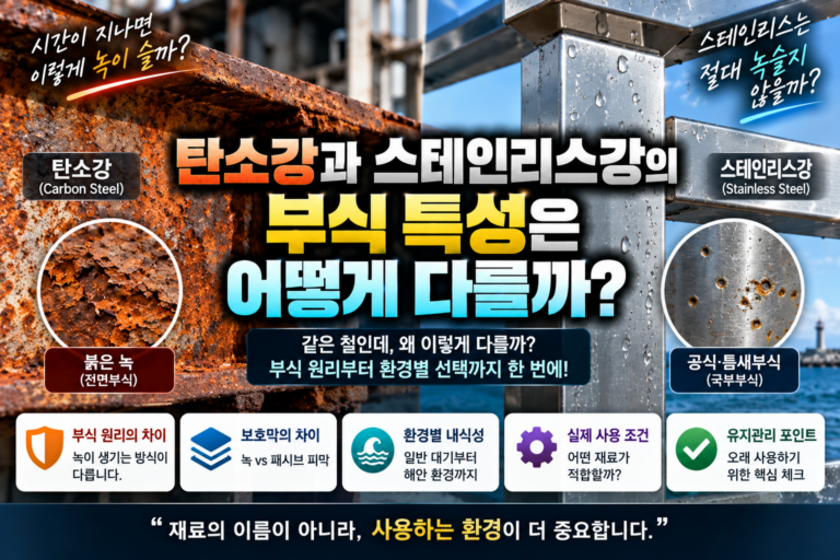 탄소강과 스테인리스강의 부식 특성은 어떻게 다를까? 내식성 비교 5 carbon steel vs stainless steel corrosion